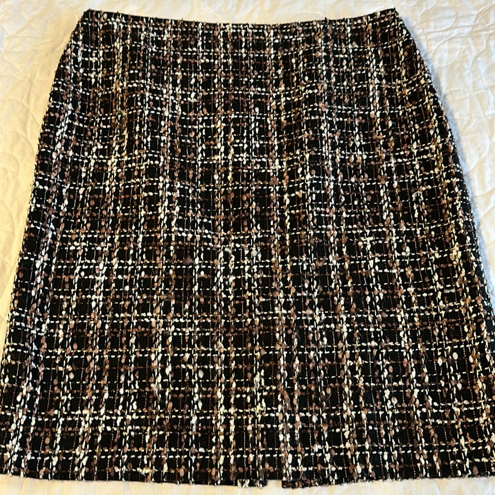 Talbots brown on black wool skirt